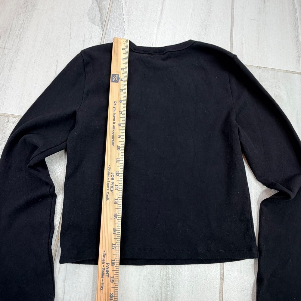 Sunday Best Aritzia Black Long Sleeve Crewneck Top Medium - Picture 6 of 6